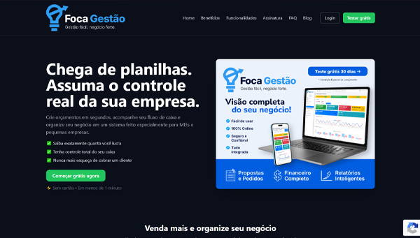 Capa do projeto Foca Gestão